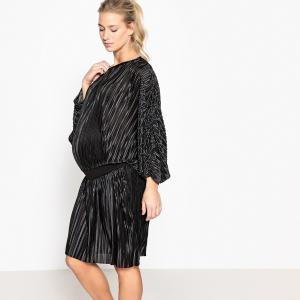 Платье для периода беременности с плиссировкой на эластичном поясе LA REDOUTE MATERNITE. Цвет: черный
