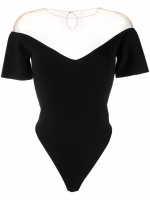 Gauncin transparent-panel bodysuit GAUGE81. Цвет: черный