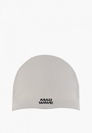 Шапочка для плавания MadWave Metal Silicone Solid. Цвет: серебряный