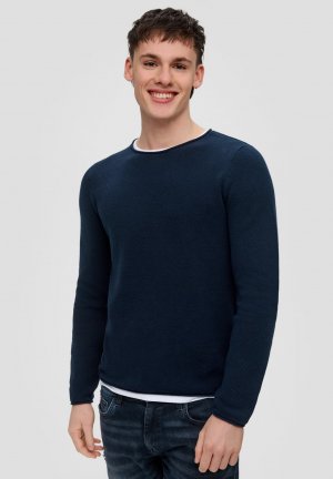 Вязаный свитер IN LAYERING-OPTIK , цвет tiefblau QS