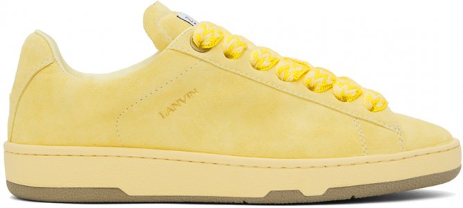 Желтые замшевые кроссовки Curb Lite Lanvin
