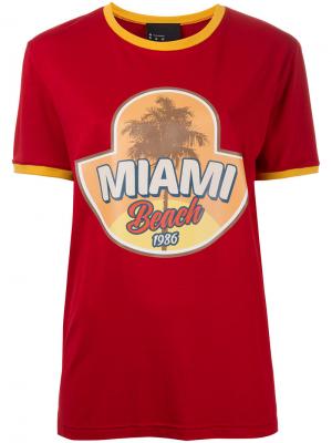 Футболка с принтом Miami Beach N Duo. Цвет: красный