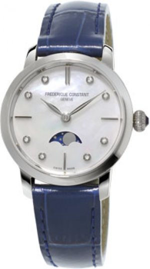 Швейцарские наручные женские часы FC-206MPWD1S6. Коллекция Slim Line Moonphase Frederique Constant