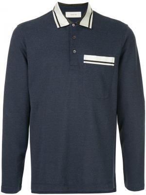 Рубашка-поло с длинными рукавами Cerruti 1881. Цвет: синий