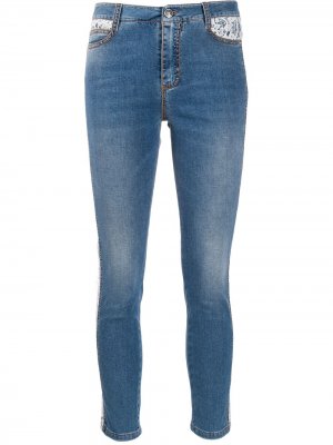 Укороченные джинсы с завышенной талией Ermanno Scervino. Цвет: синий