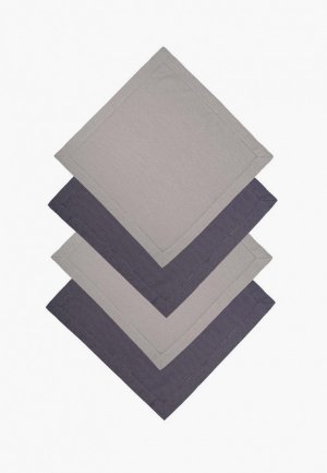 Комплект салфеток сервировочных Bellehome Silver/Dark Grey, 45х45 см. Цвет: разноцветный