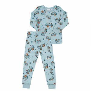 Пижама , размер 98/104, голубой Linas Baby. Цвет: голубой