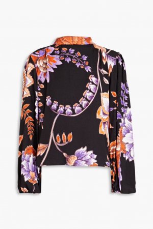 Блузка из крепа Jesse со сборками и цветочным принтом , черный Hayley Menzies