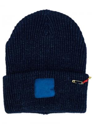 Трикотажная шапка-бини Blue Japan. Цвет: синий