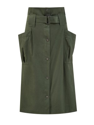 Юбка-миди с карманами oversize и широким ремнем KENZO. Цвет: зеленый