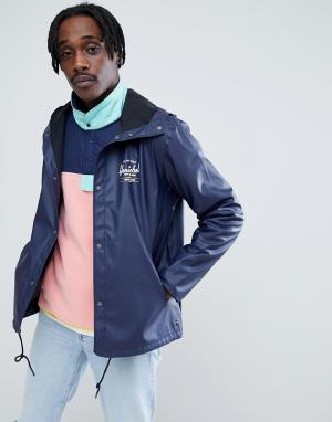 Темно-синяя прорезиненная спортивная куртка с капюшоном Forecast Herschel Supply Co. Цвет: темно-синий