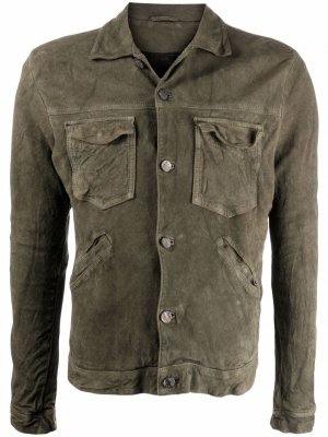Кожаная куртка на пуговицах Giorgio Brato. Цвет: зеленый