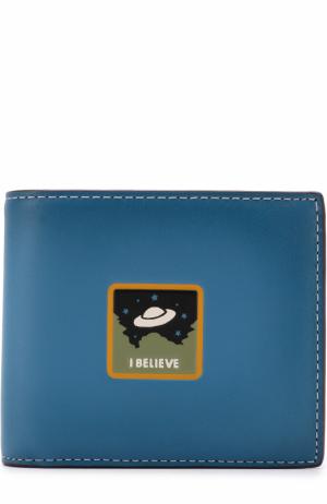 Комплект из кожаного портмоне и футляра для кредитных карт Coach. Цвет: синий