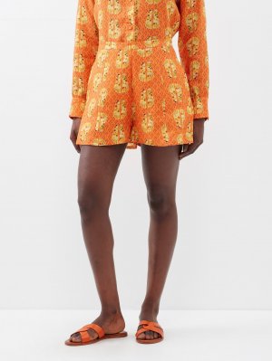 Льняные шорты june с принтом , оранжевый Muzungu Sisters