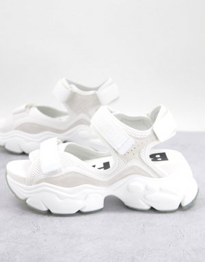 Белые сандалии на толстой подошве из экологичных материалов -Белый Buffalo