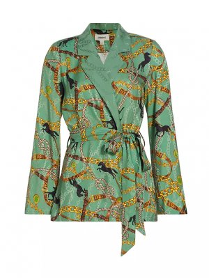 Блузка-халат с принтом Ciara Status L'Agence, цвет frosty spruce mlthor sechain L'AGENCE