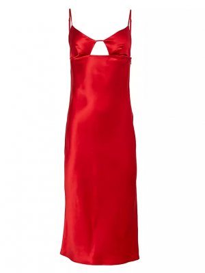 Атласное платье-миди с вырезом в виде замочной скважины Fleur Du Mal, цвет rouge Mal