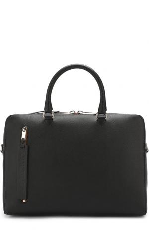 Кожаная сумка для ноутбука Ainsworth с плечевым ремнем Burberry. Цвет: черный