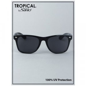 Солнцезащитные очки , квадратные, оправа: пластик, с защитой от УФ, для мужчин, черный Tropical. Цвет: черный
