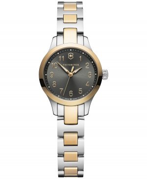 Женские двухцветные часы Swiss Alliance с браслетом из нержавеющей стали, 28 мм, швейцарской армии , серый Victorinox