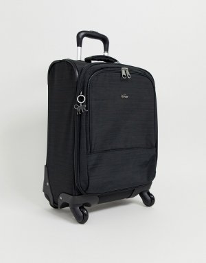 Черная сумка-чемодан с серебристой подвеской обезьянкой -Черный Kipling