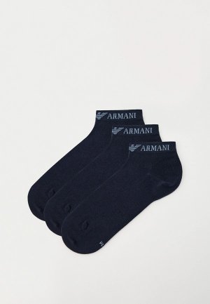 Носки 3 пары Emporio Armani. Цвет: синий