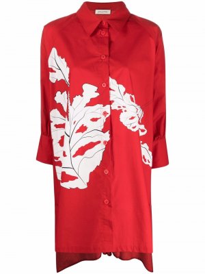 Draped floral-print shirt Gentry Portofino. Цвет: красный