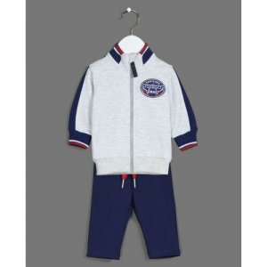 Комплект одежды  для мальчиков, брюки и олимпийка, спортивный стиль, размер 74, серый ЁМАЁ. Цвет: серый