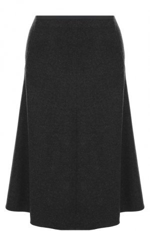 Кашемировая юбка-миди с карманами Loro Piana. Цвет: серый
