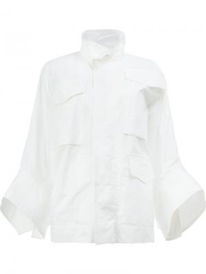 Пиджак в стиле милитари с расклешенными манжетами Marni. Цвет: белый