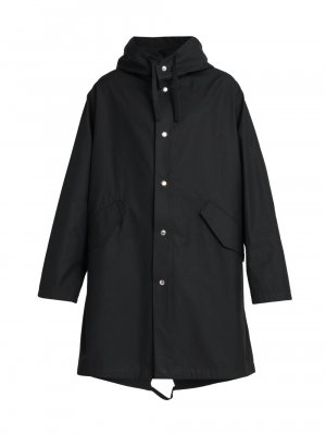 Хлопковое пальто с капюшоном и логотипом , черный Jil Sander