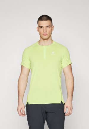 Спортивная футболка CREW NECK ZIP TRAIL ODLO, цвет sharp green Odlo