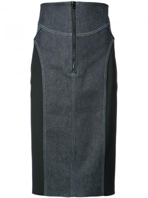 Джинсовая юбка на молнии Dvf Diane Von Furstenberg. Цвет: синий