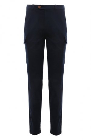 Хлопковые брюки-карго Brunello Cucinelli. Цвет: синий