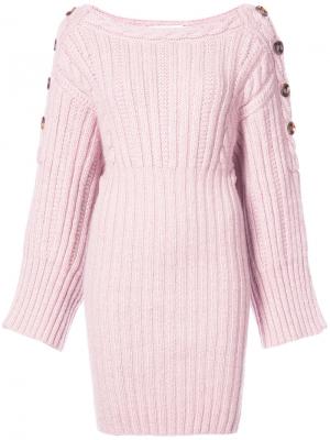 Платье-свитер с косами Spencer Vladimir. Цвет: розовый и фиолетовый