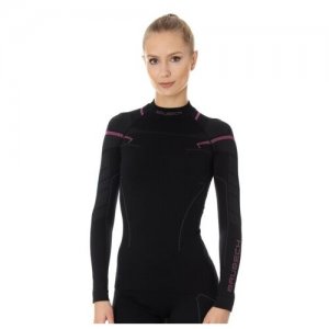 THERMO Nilit NEW 2021 Блуза женская, длинный рукав LS13100A (Черный / Розовый, M) Brubeck. Цвет: черный