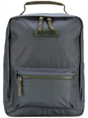 Zip pocket backpack Aspesi. Цвет: серый