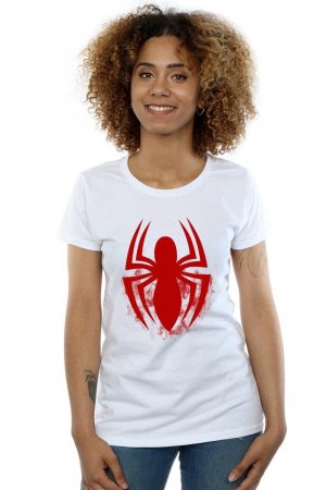 Хлопковая футболка с логотипом «Человека-паука» , белый Marvel