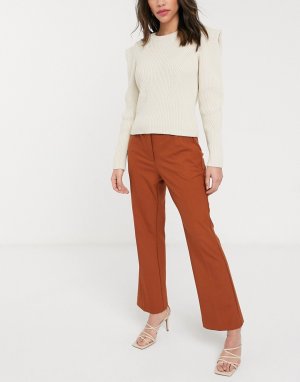 Расклешенные брюки с классической талией -Оранжевый Selected