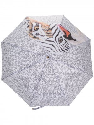 Зонт с фотопринтом и узором Burberry. Цвет: белый