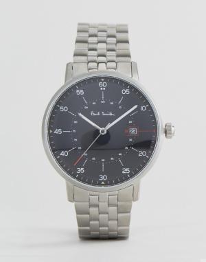 Серебристые часы-браслет с циферблатом диаметром 41 мм P100 Paul Smith. Цвет: серебряный