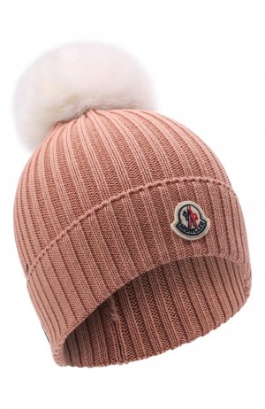 Шерстяная шапка Moncler. Цвет: розовый