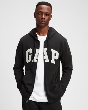 Черная мужская спортивная куртка с капюшоном Gap, черный GAP