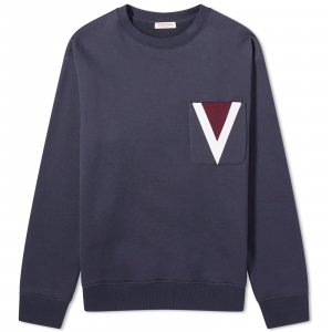 Свитшот Large V Logo, темно-синий Valentino