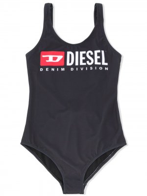 Купальник с логотипом Diesel Kids. Цвет: черный