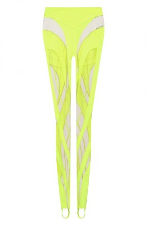 Легинсы со штрипками Mugler. Цвет: зелёный