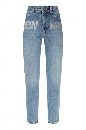 Синие джинсы с декором Victoria Bonya Jeans. Цвет: синий