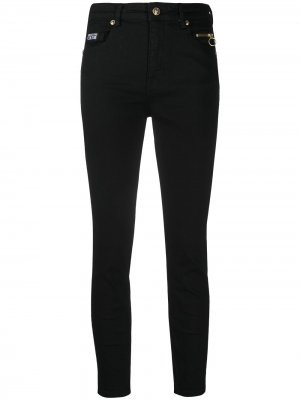 Укороченные джинсы скинни с завышенной талией Versace Jeans Couture. Цвет: черный