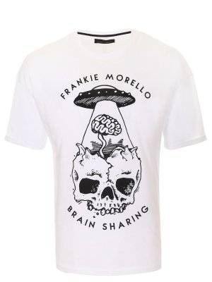 Хлопковая футболка с принтом FRANKIE MORELLO. Цвет: белый