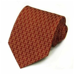 Темно-бордовый галстук с золотистыми логотипами 822937 Celine. Цвет: красный